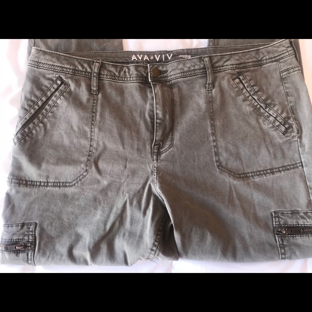 Ava & Viv (Target) Olive Green Cargo Jeggings